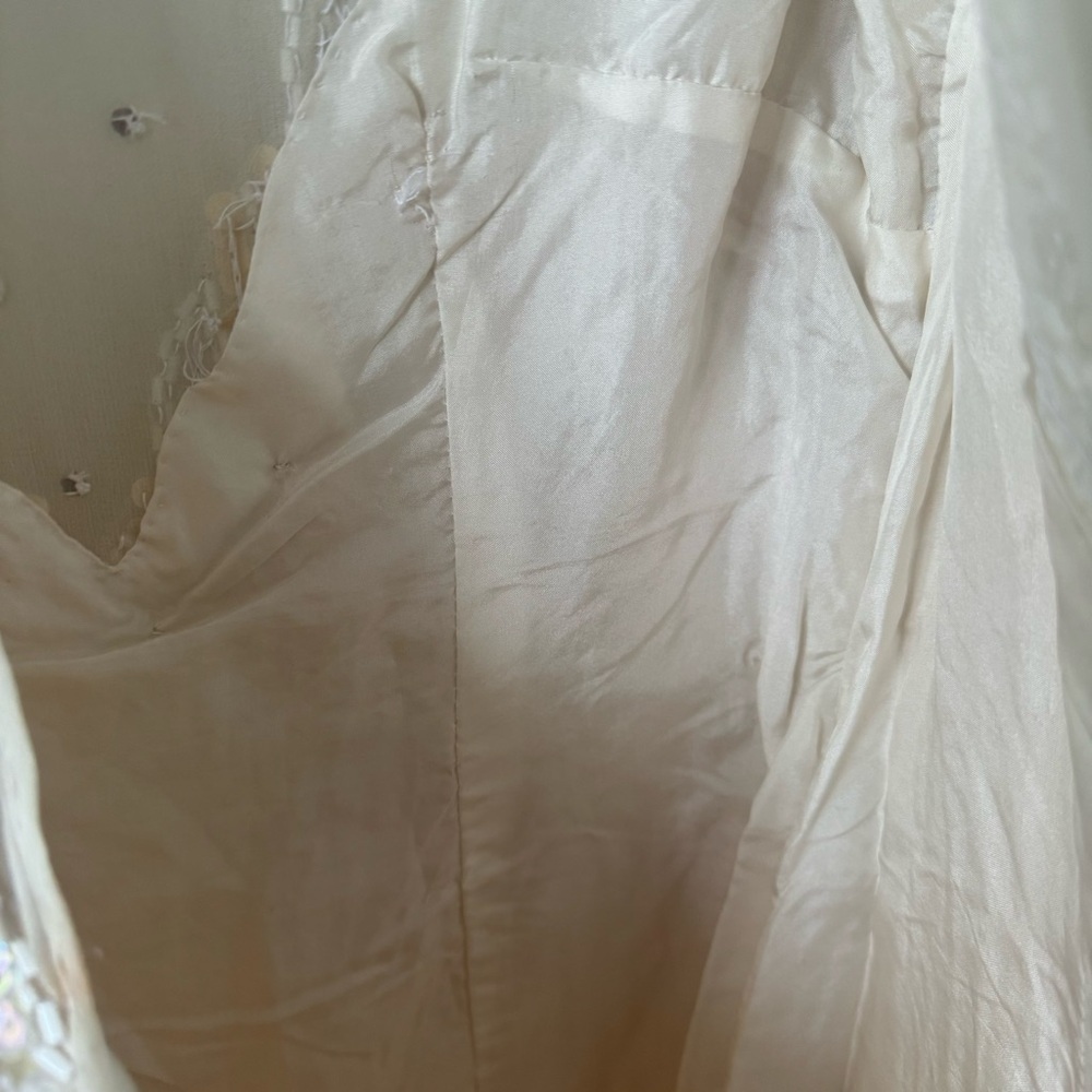 Vintage Long Gown Rhinestones, Beads Sequins, Wedding, Bodycon Style, Small - Picture 12 of 13